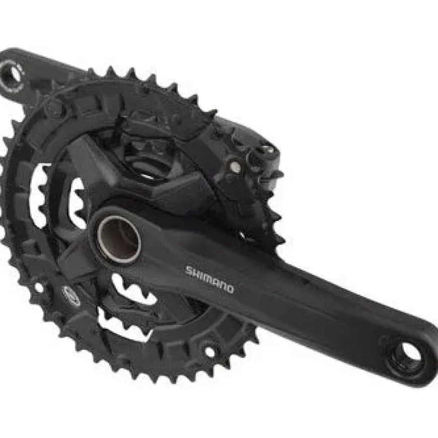Shimano FC-MT210-3 Crankset - 175mm 9-Speed 44/32/22t Riveted 50mm Chainline BLK