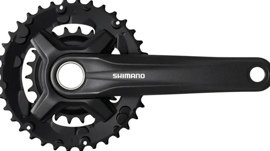 Shimano FC-MT210-2 Crankset - 175mm 9-Speed 46/30t 48.8mm Chainline Riveted BLK