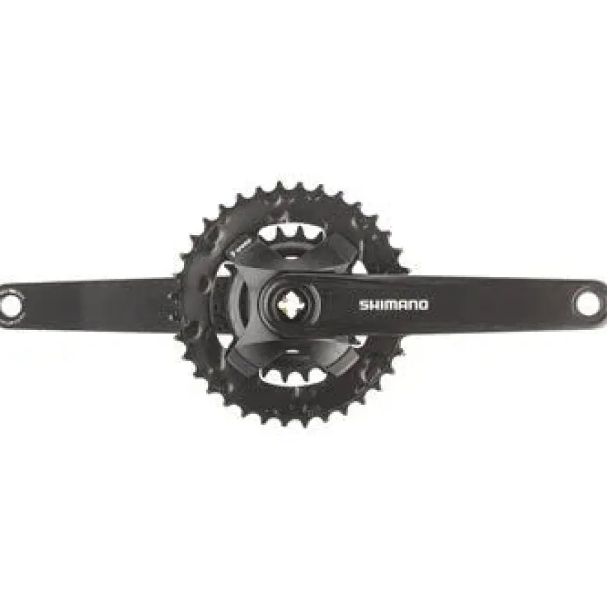 Shimano FC-MT101-B2 Bicycle Crankset - 175mm, 9-Speed, 36/22t, Square Taper JIS Spindle Interface, 51.8mm Chainline