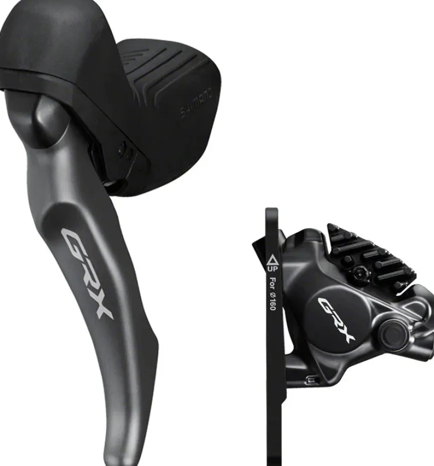 Shimano GRX BL-RX820 Brake Lever BR-RX820 Hydraulic Disc Brake Caliper - Left/Front Flat Mount Caliper