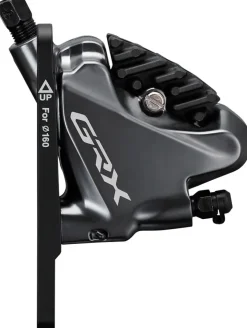 Shimano GRX BL-RX810/BR-RX810 Disc Brake Lever - Front Hydraulic Flat Mount Finned Resin Pads BLK