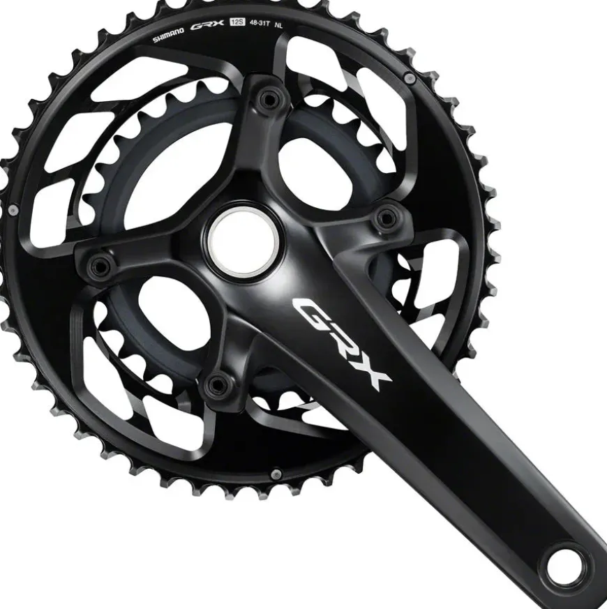 Shimano GRX FC-RX820-2 Crankset - 170mm 12-Speed 48/31t 110/80 BCD Hollowtech II BLK