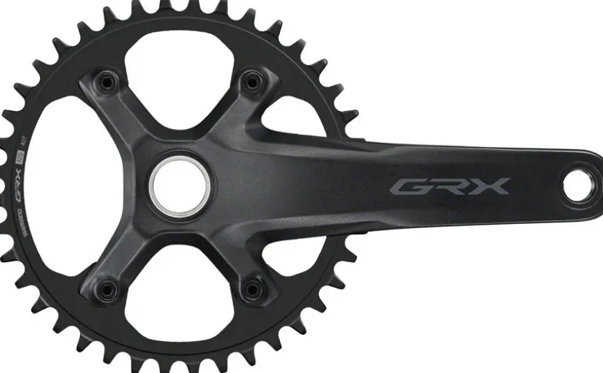 Shimano GRX FC-RX610-1 Crankset - 165mm 12-Speed 40t 110 BCD Hollowtech II Spindle Interface BLK