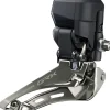 Shimano GRX FD-RX825 Di2 Front Derailleur - 2x12-Speed Braze-on Down Swing For 46-48t Max BLK/Silver