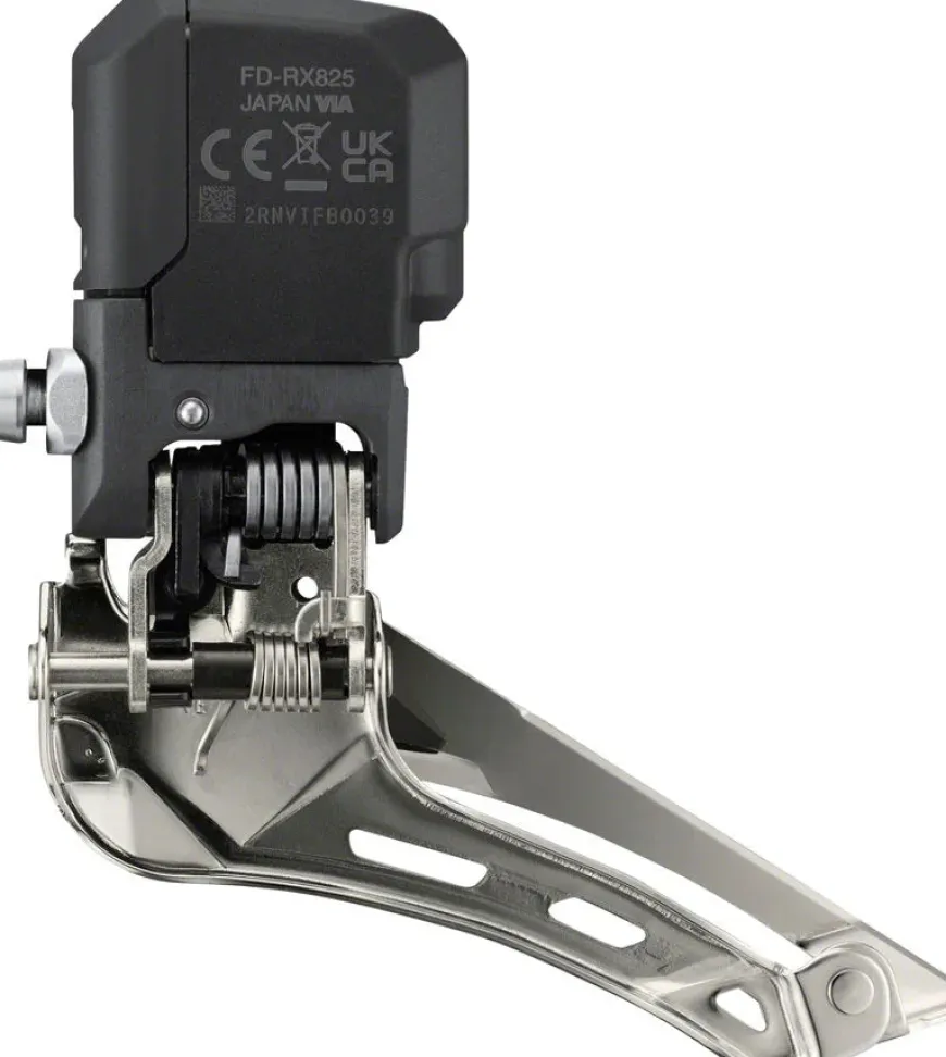 Shimano GRX FD-RX825 Di2 Front Derailleur - 2x12-Speed Braze-on Down Swing For 46-48t Max BLK/Silver