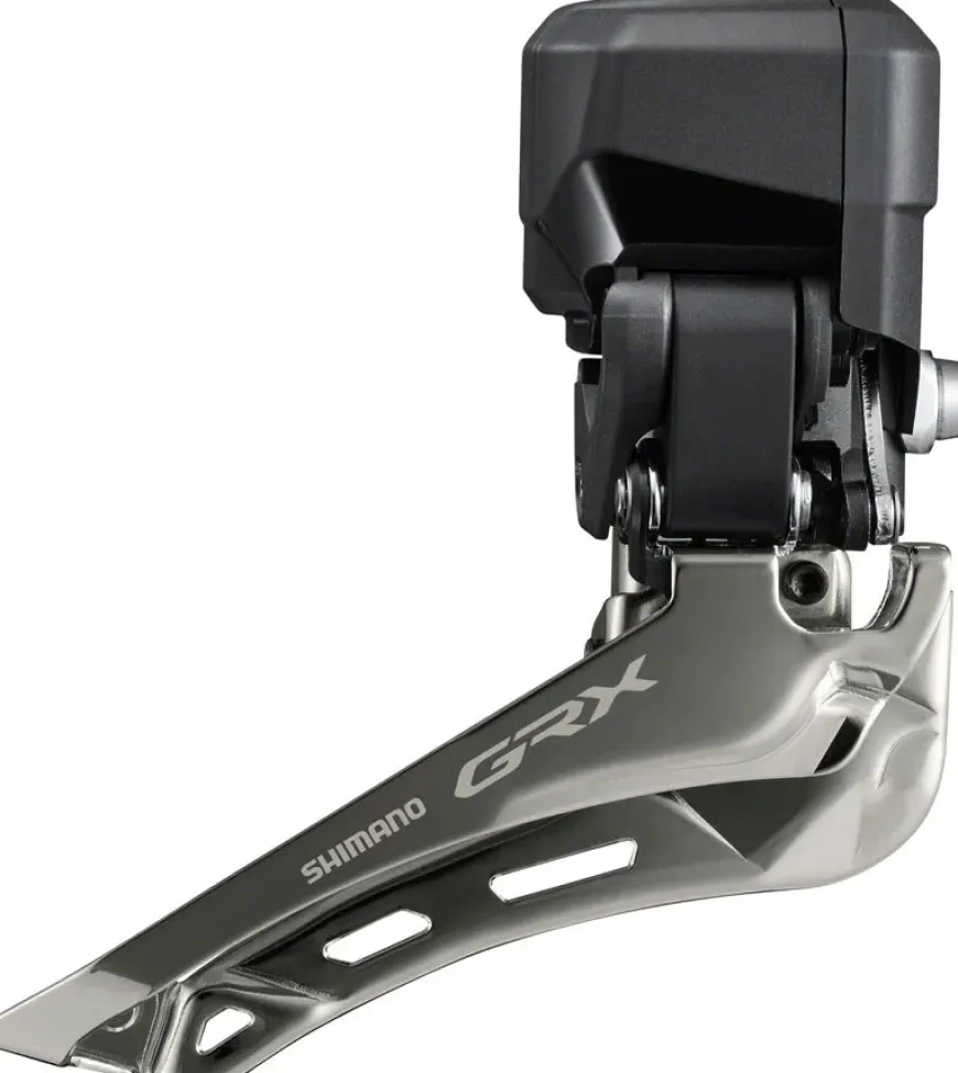 Shimano GRX FD-RX825 Di2 Front Derailleur - 2x12-Speed Braze-on Down Swing For 46-48t Max BLK/Silver