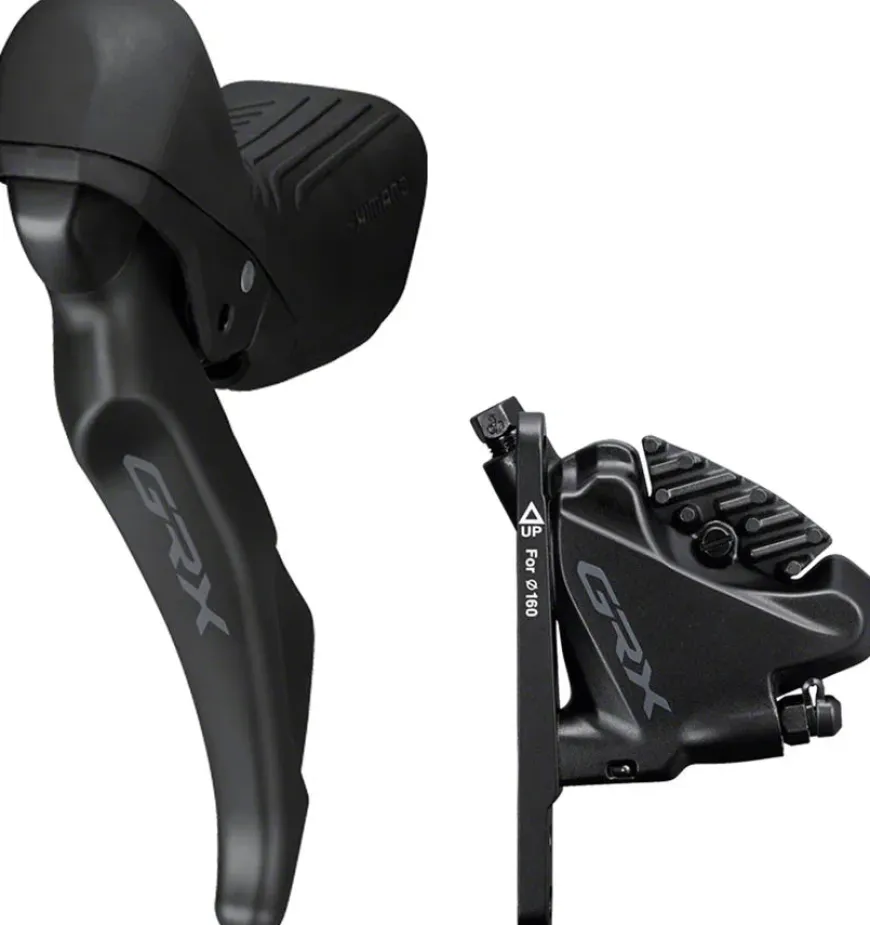 Shimano GRX ST-RX610 Shift/Brake Lever BR-RX400 Hydraulic Disc Brake Caliper - Left/Front 2x Flat Mount Caliper BLK