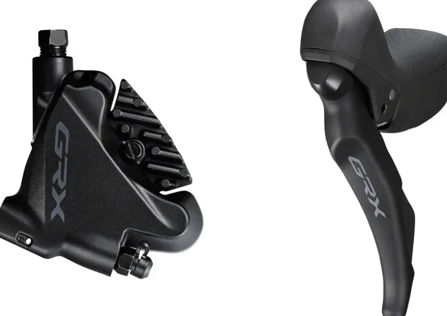 Shimano GRX ST-RX600 Shift/Brake Lever BR-RX400 Hydraulic Disc Brake Caliper - Left/Front 2x Flat Mount Caliper BLK