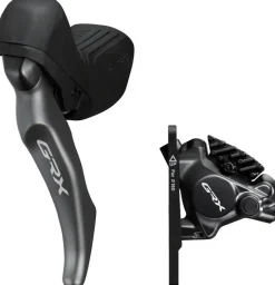 Shimano GRX ST-RX820-LA Brake/Dropper Remote Lever BR-RX820 Hydraulic Disc Brake Caliper - Left/Front Flat Mount Caliper