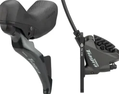 Shimano Tiagra ST-4725/BR-4770 Mechanical Shift/Hydraulic Brake Lever Caliper - Front Flat Mount Finned Resin Pads BLK
