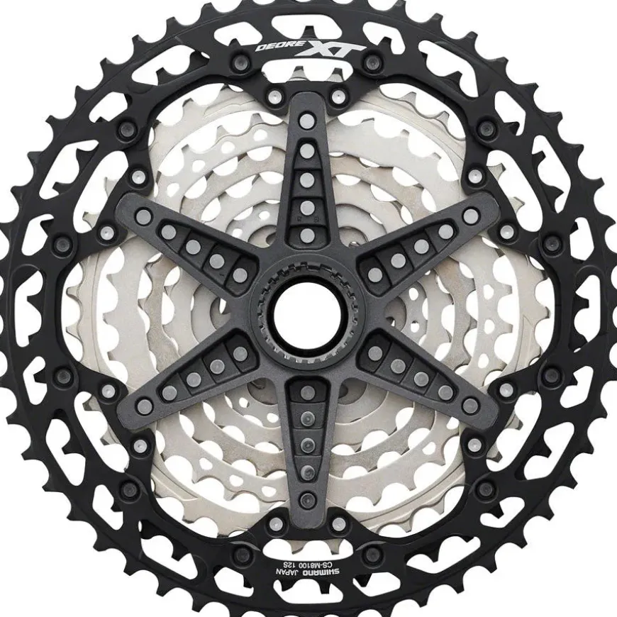 Shimano XT CS-M8100 Cassette - 12-Speed 10-45t Silver/Black Micro Spline