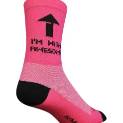 SockGuy Crew I'm With Awesome Bike Socks - Pink