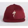 Specialized flat brim hat garnet red/birch white osfa