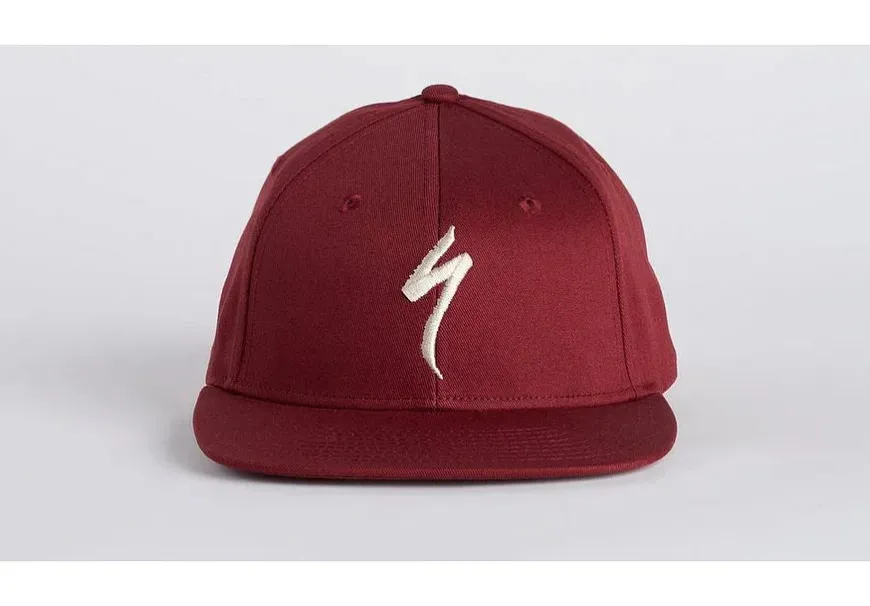 Specialized flat brim hat garnet red/birch white osfa
