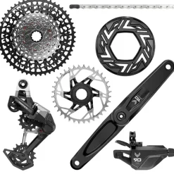 SRAM Eagle 90 Ebike Groupset - 165mm Bosch 36T Clip-on Guard Chain XS-1275 10-52t Single Click Shifter Rear Derailleur