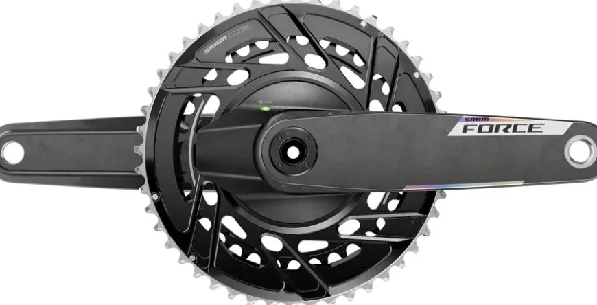 SRAM Force AXS Power Meter Crankset - 165mm 12-Speed 46/33t Thread Mount 8-Bolt PM Spider DUB Spindle Carbon E1