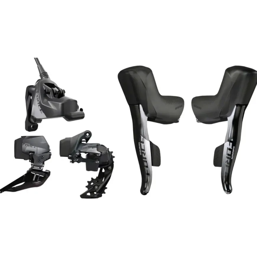 SRAM Force eTap AXS Electronic Road Groupset - 2x12-Speed, HRD Brake/Shift Levers, Flat Mount Disc, Front/Rear Derailleurs, CenterLock