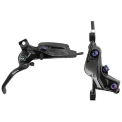 SRAM G2 Ultimate Disc Brake Lever - Rear Post Mount Carbon Lever Titanium Hardware Gloss BLK Rainbow Hardware A2