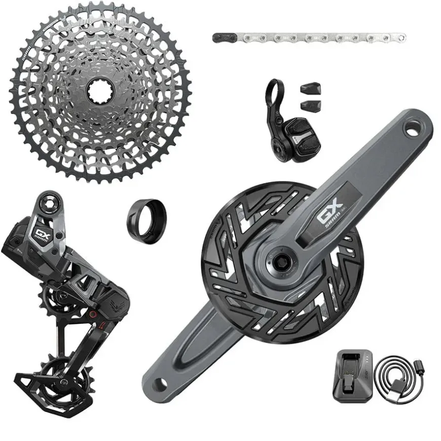 SRAM GX Eagle T-Type Ebike AXS Groupset - 104BCD 34T Clip-On Guard Derailleur Shifter 10-52t Cassette Arms not included