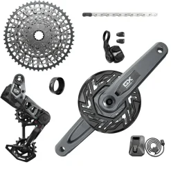 SRAM GX Eagle T-Type Ebike AXS Groupset - 160mm ISIS Crank Arms Bosch 36T Ring/Clip-On Guard Derailleur Shifter 10-52t Cassette