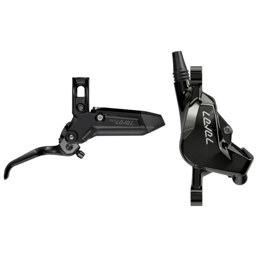 SRAM Level Silver Stealth Disc Brake Lever - Front Post Mount 2-Piston Aluminum Lever SS Hardware BLK C1