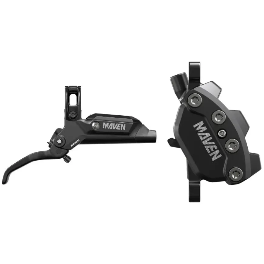 SRAM Maven Base Disc Brake Lever - Rear Front 2000mm Hose Post Mount 4-Piston Aluminum Lever SS Hardware Diffusion BLK A1
