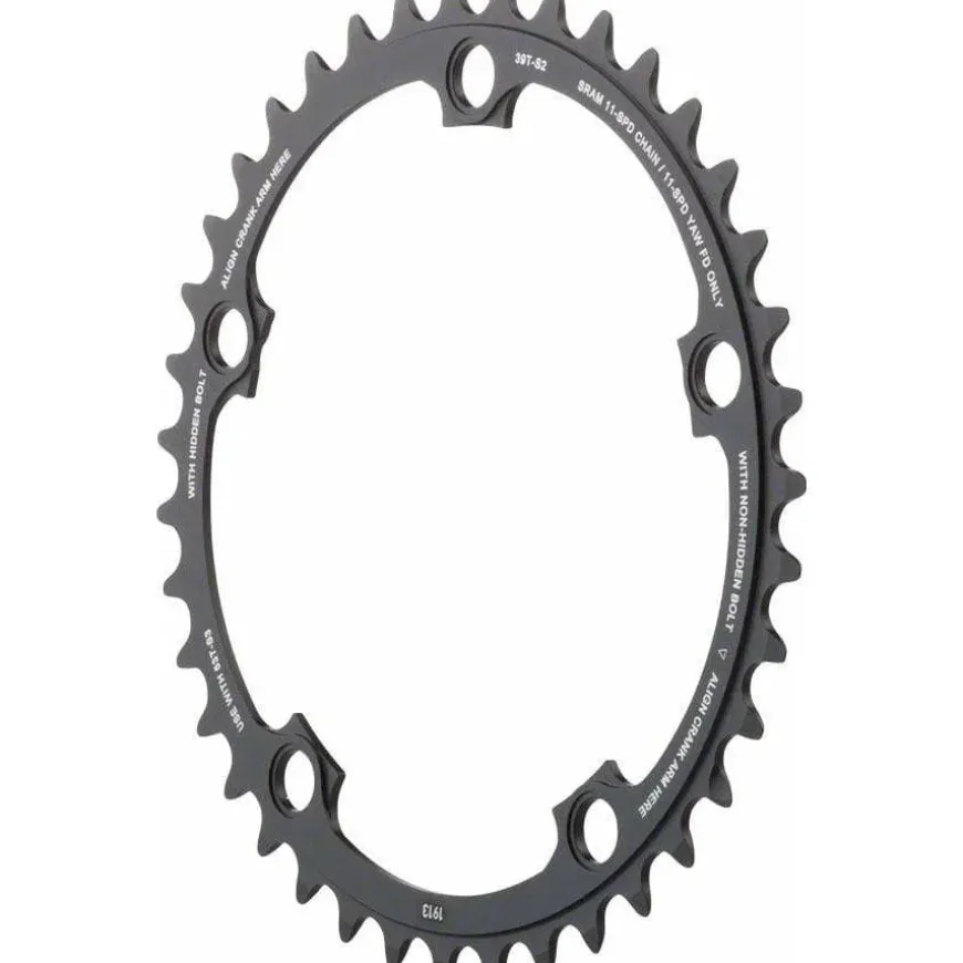 SRAM 11-Speed 39T 130mm BCD YAW Chainring, Use with 53T