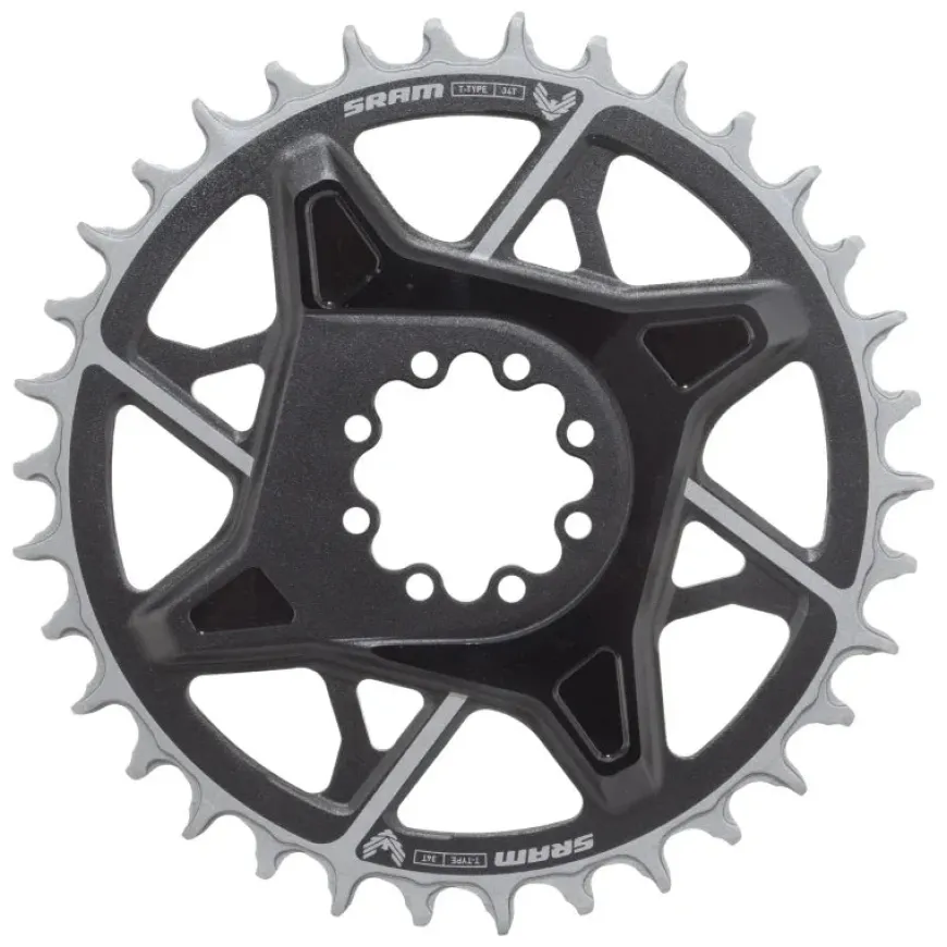 SRAM X0 Eagle T-Type Direct Mount Chainring - 34t 12-Speed 8-Bolt Direct Mount 3mm Offset Aluminum BLK D1