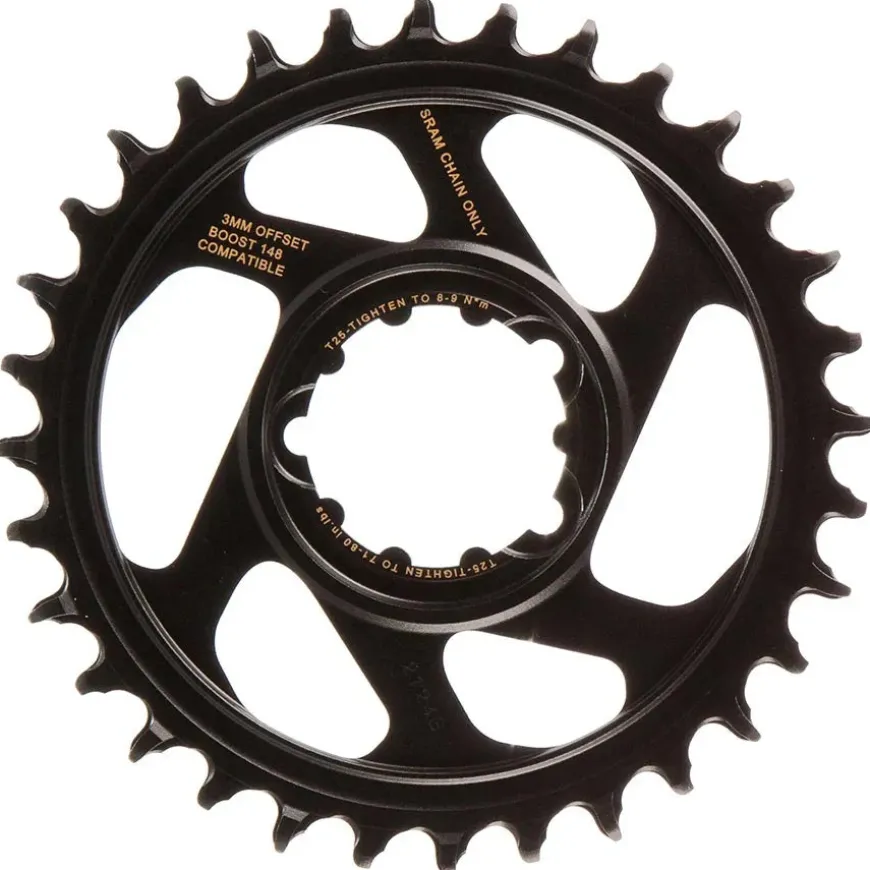 SRAM X-Sync 2 Eagle Direct Mount Chainring - 32 Tooth 3mm Boost Offset 12-Speed BLK Gold