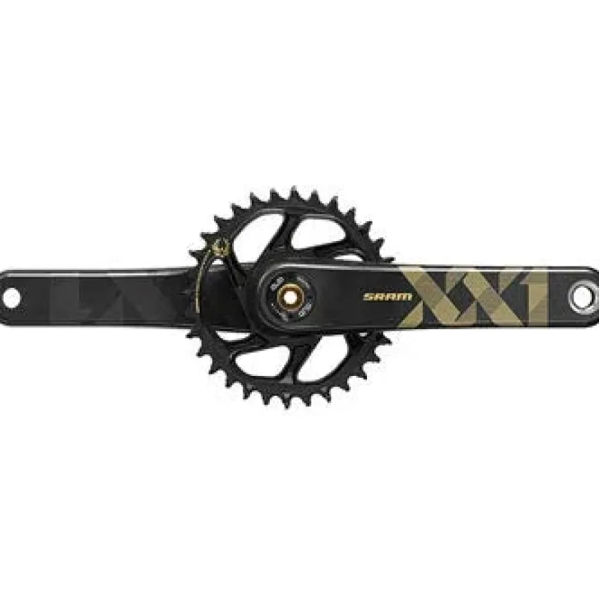 SRAM XX1 Eagle Carbon Boost Bicycle Crankset - 170mm, 12-Speed, 34t, Direct Mount, DUB Spindle Interface/Gold