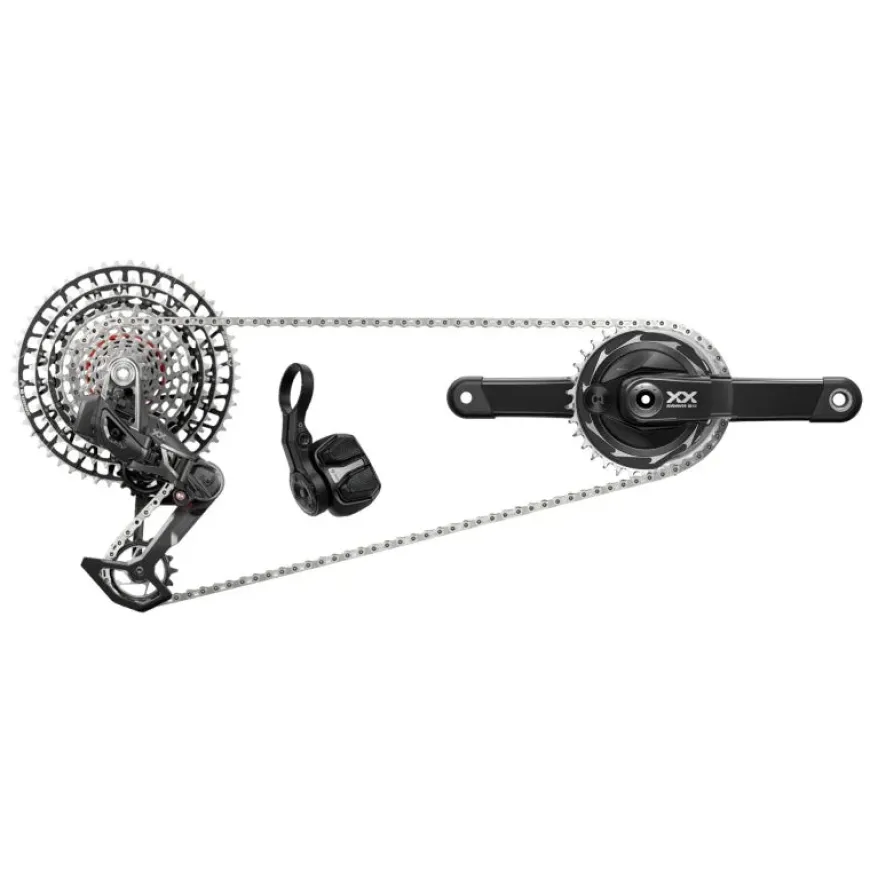 SRAM XX SL T-Type Eagle Transmission Power Meter Group - 170mm 34t Chainring AXS POD Controller 10-52t Cassette Rear Derailleur Chain