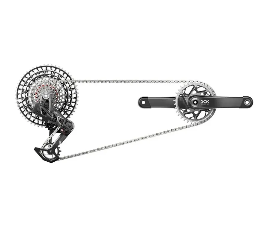 SRAM XX SL T-Type Eagle Transmission Power Meter Group - 165mm 34t Chainring AXS POD Controller 10-52t Cassette Rear Derailleur Chain