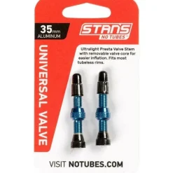 Stan's No Tubes Stans Alloy Valve Stems - 35mm Pair Blue