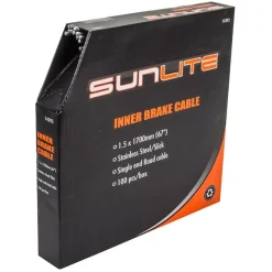 Sunlite Brake Cables Road 1700mm 1.5mm Slick Silver 100/bx