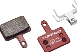Tektro P21.11 Disc Brake Pads - Resin 5mm Thickness For Use With 2- Piston Caliper Red