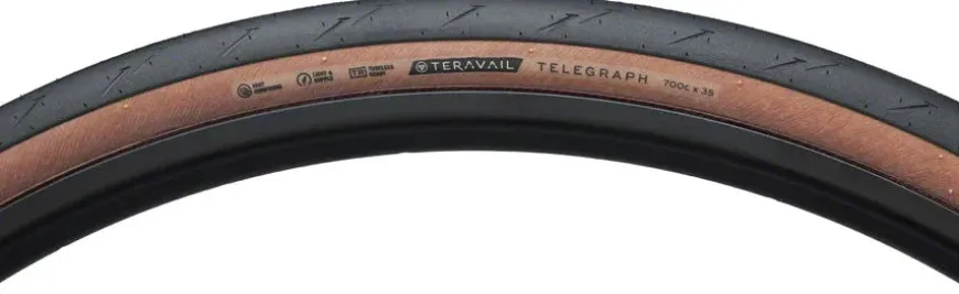 Teravail Telegraph Tire - 700 x 35 Tubeless Folding Tan Light and Supple