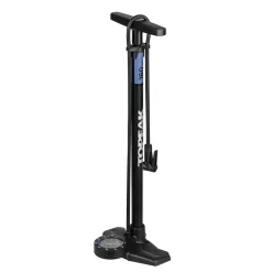 Topeak Joeblow Roadie Ex Floor Pump - Steel Barrel / Plastic Base 3.5" Base Mount Gauge 160 Psi /11 Bar Smarthead BLK/Blue