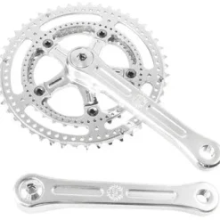 Velo Orange Grand Cru Drillium Cranks - 175mm, 8/9/10 Speed, 48/34t, Square Taper JIS Spindle Interface, Polished Aluminum