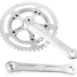 Velo Orange Grand Cru Drillium Cranks - 165mm, 8/9/10 Speed, 48/34t, Square Taper JIS Spindle Interface, Polished Aluminum