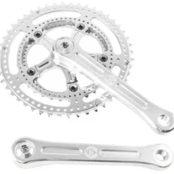 Velo Orange Grand Cru Drillium Cranks - 172.5mm, 8/9/10 Speed, 48/34t, Square Taper JIS Spindle Interface, Polished Aluminum