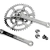 Velo Orange New Rando Bicycle Crankset - 165mm, 8/9/10-Speed, 46/30t, 50.4 BCD, Square Taper JIS Spindle Interface, Polished Stainless