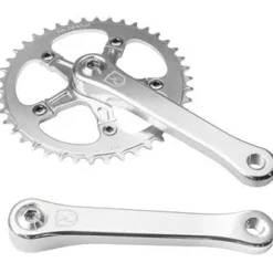 Velo Orange 1-Speed Bicycle Crankset - 170mm, 42t, Square Taper JIS Spindle Interface, Polished Aluminum
