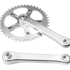 Velo Orange 1-Speed Bicycle Crankset - 165mm, 42t, Square Taper JIS Spindle Interface, Polished Aluminum
