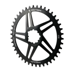 Wolf Tooth Direct Mount Chainring - 42t SRAM Direct Mount For SRAM 3-Bolt 6mm Offset Drop-Stop B Flattop Compatible BLK
