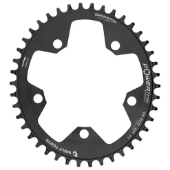 Wolf Tooth Elliptical 110 BCD Chainring - 42t 110 BCD 5-Bolt Drop-Stop 10/11/12-Speed Eagle Flattop Compatible BLK