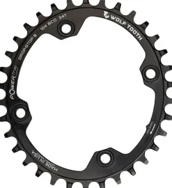 Wolf Tooth Elliptical 104 BCD Chainring - 34t 104 BCD 4-Bolt Drop-Stop B BLK