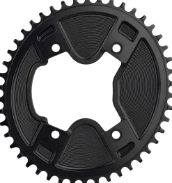 Wolf Tooth Elliptical Aero 110 Asymmetric BCD Chainring - 46t 110 Asymmetric BCD 4-Bolt Drop-Stop ST For Shimano GRX 800 Series BLK