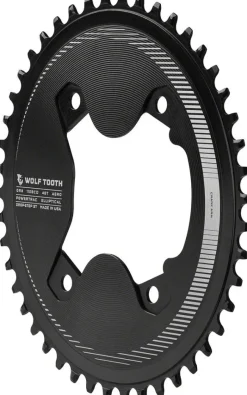 Wolf Tooth Elliptical Aero 110 Asymmetric BCD Chainring - 46t 110 Asymmetric BCD 4-Bolt Drop-Stop ST For Shimano GRX 800 Series BLK