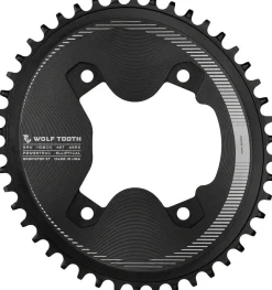 Wolf Tooth Elliptical Aero 110 Asymmetric BCD Chainring - 46t 110 Asymmetric BCD 4-Bolt Drop-Stop ST For Shimano GRX 800 Series BLK