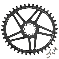 Wolf Tooth Elliptical Direct Mount Chainring - 44t SRAM Direct Mount Drop-Stop B For SRAM 8-Bolt Cranksets 6mm Offset BLK